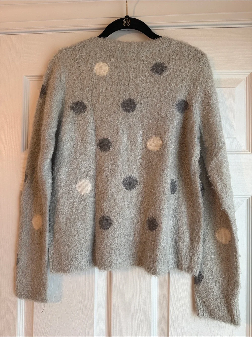 LC Lauren Conrad Cozy Polka Dot Knit Sweater - Light Gray
